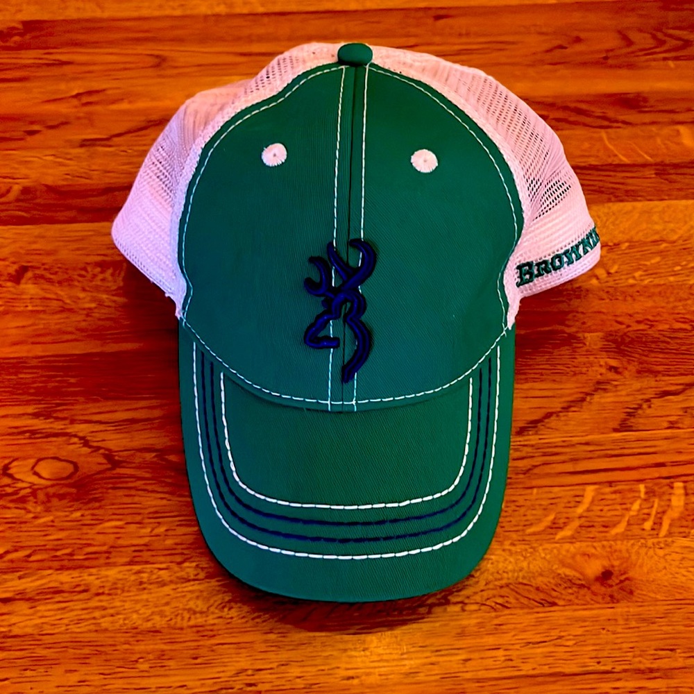 Browning Green Hat with Blue Logo and Contrast Stitching Pre-owned